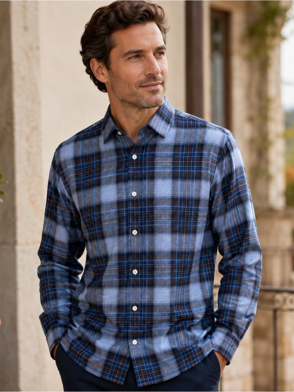 Hart Schaffner Marx Men’s 100% Cotton Plaid Shirt XL NWT Reserve Collection